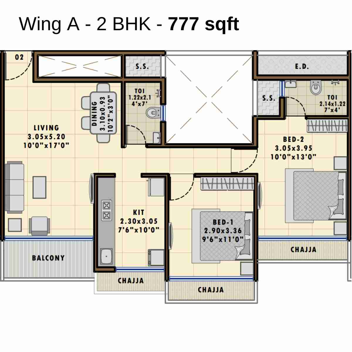 Fornax-Bhoomi-Icon-Floor-Plan-Wing-A-2-BHK-777-sqft