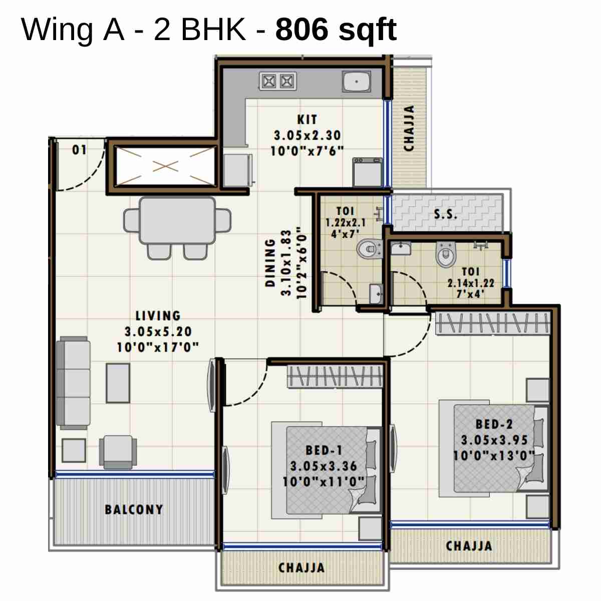 Fornax-Bhoomi-Icon-Floor-Plan-Wing-A-2-BHK-779-sqft