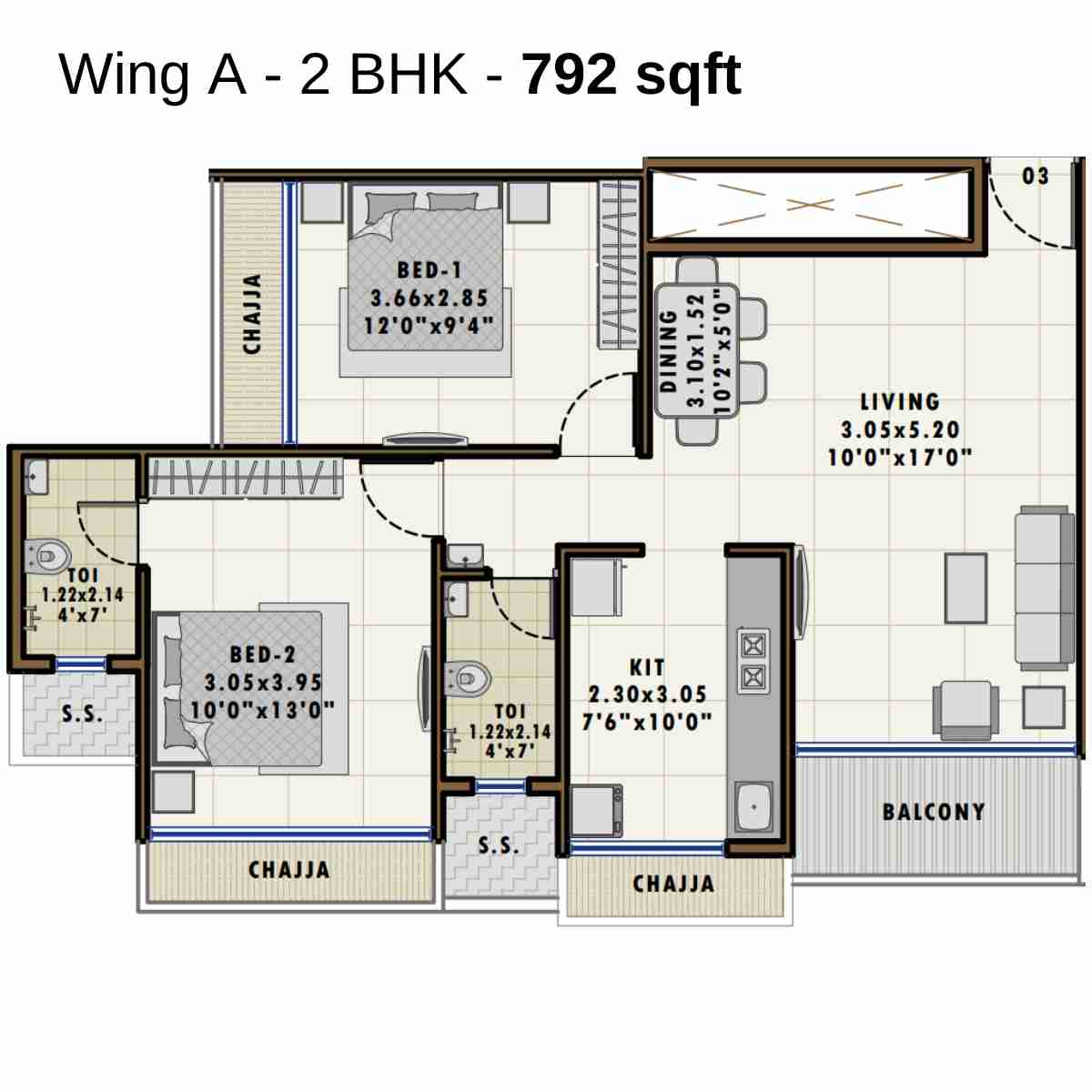 Fornax-Bhoomi-Icon-Floor-Plan-Wing-A-2-BHK-792-sqft