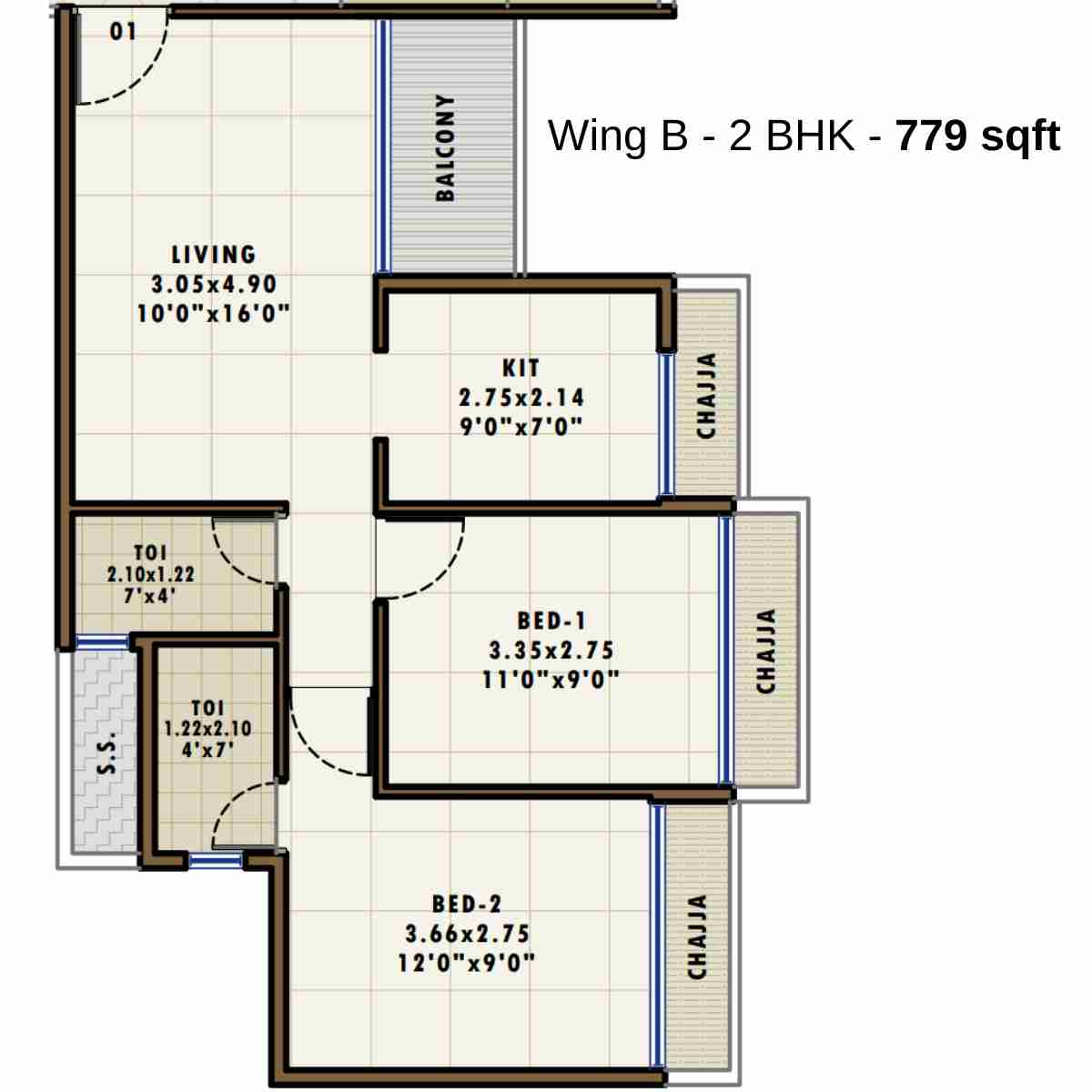 Fornax-Bhoomi-Icon-Floor-Plan-Wing-B-2-BHK-779-sqft